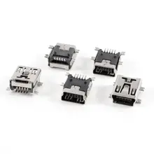 5 шт. мини usb Тип B женский порт 5-контактный 180 градусов SMD SMT PCB Jack