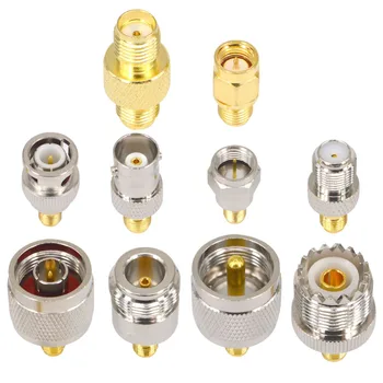 

SMA Female to SMA BNC N F UHF Type Connectors Kits RF Adapter 10 Type