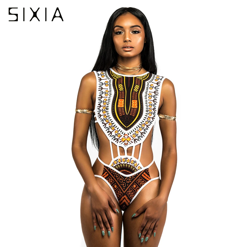 

Sixia Badpak One Piece Swimsuit Sexy Bathing Suit Swimwear Women Female Swimsuit 2018 Monokini african print swimsuits swimwea