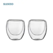 2 шт.-двойная кофейная кружка-термос с высоким содержанием боросиликата, не содержит свинец, Нетоксичная чашка для чая 3 унции/90 мл