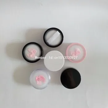 

5g empty Loose Powder Sample Jar with Sifter and Cotton Pads Refillable Plastic Make-up Jar Cosmetic Container WYL