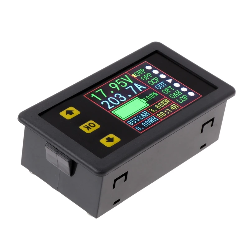 Goedkoop Digitale Multimeter Batterij Capaciteit Tester Voltmeter Amperemeter DC 0 90V 0 20A Amp Power Meter Elektrische Lcd kleurenscherm display