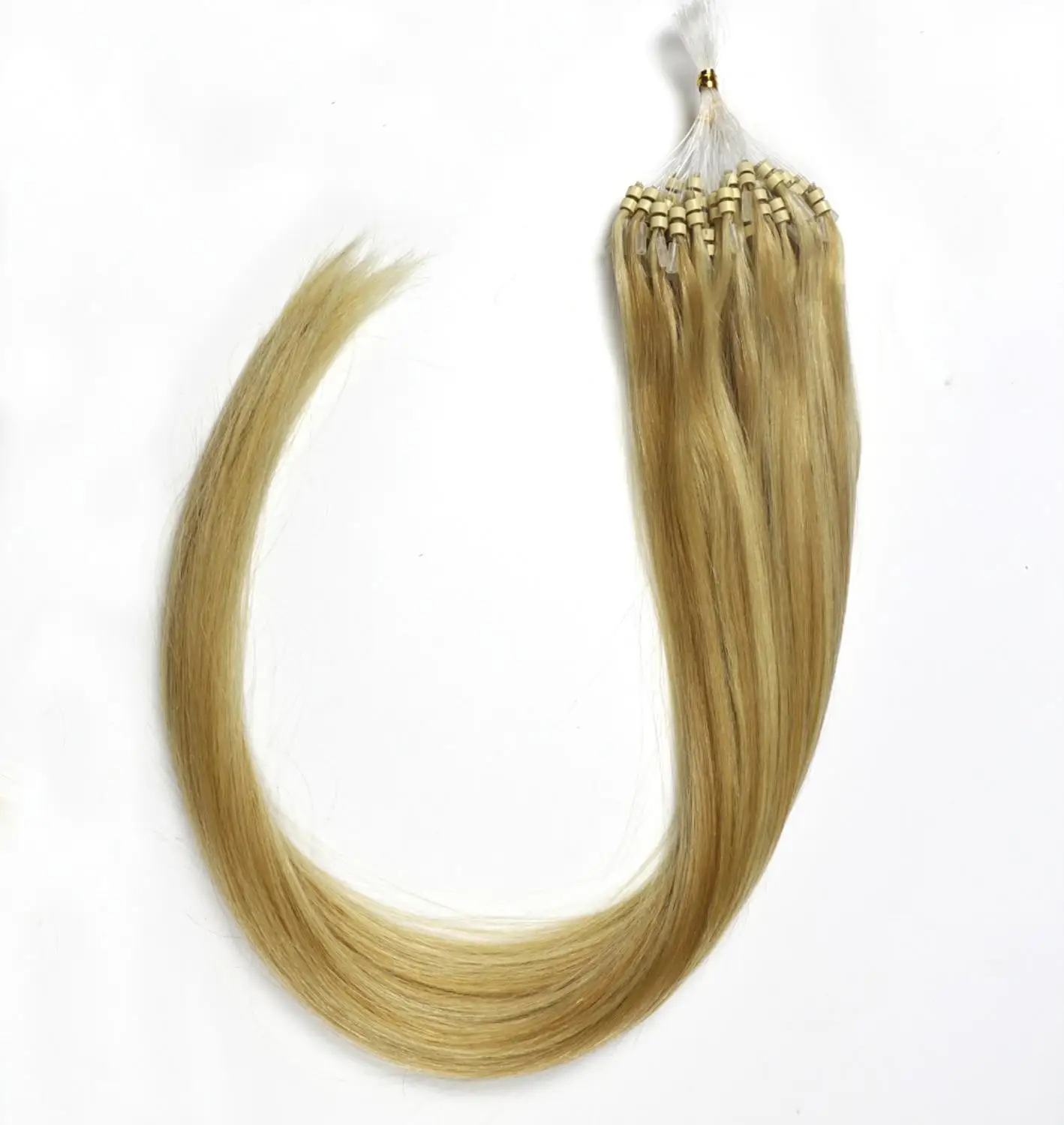 ZZHAIR 1 г/локон 1"-22" Искусственные волосы одинаковой направленности Петлевое микрокольцо волосы человеческие волосы для наращивания капсулы кератиновые волосы из бисера 50 шт/упаковка - Цвет: P27/613