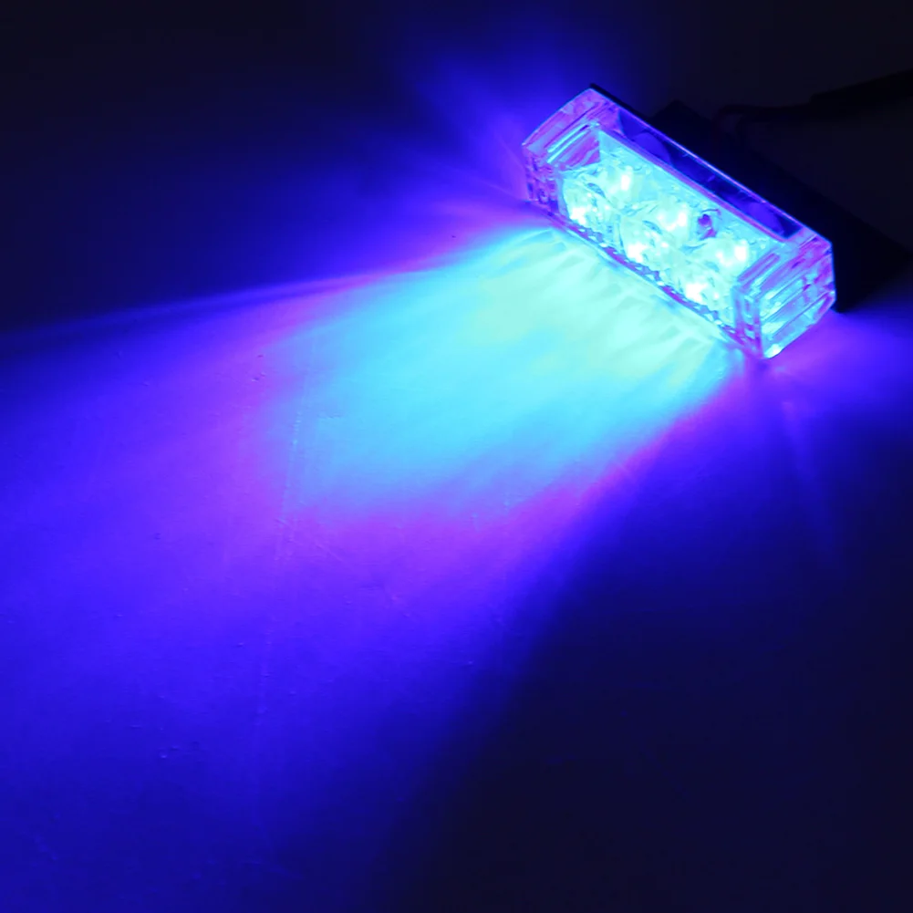 Hot 6x 3 LED Red+Blue Car Dash Light Flashing Emergency Police Warning