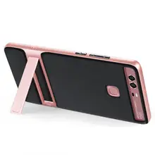 С подставка чехол для телефона для huawei Ascend P9 P 9 крышка для телефона из мягкого ТПУ и силикона, высокотемпературный ПУ, защитный задний Чехол для huawei P9 корпус мобильного телефона