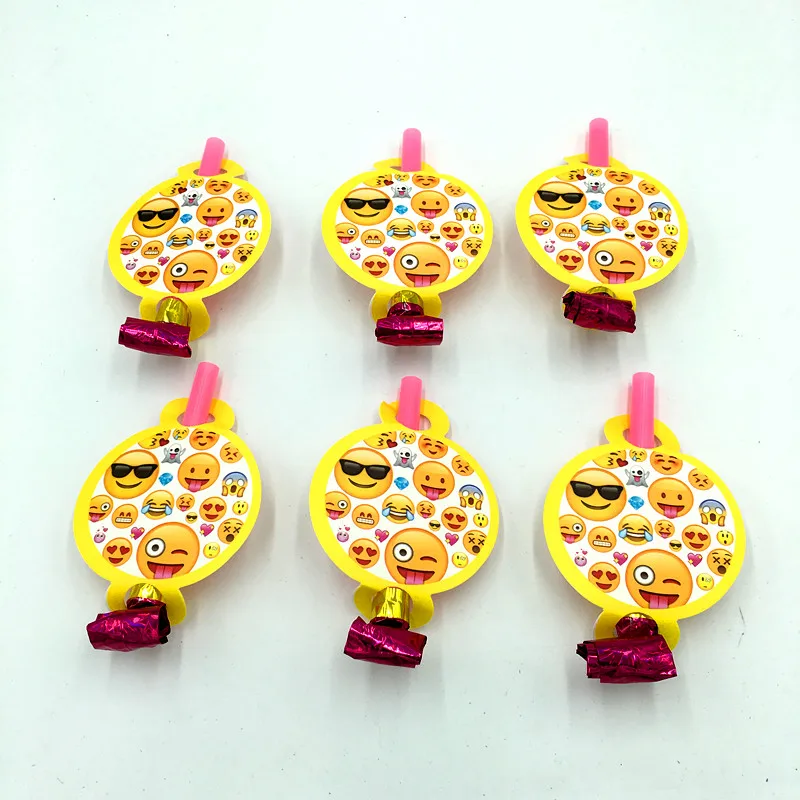 Buy 6PCS/LOT EMOJI BLOWOUTS KIDS BIRTHDAY PARTY