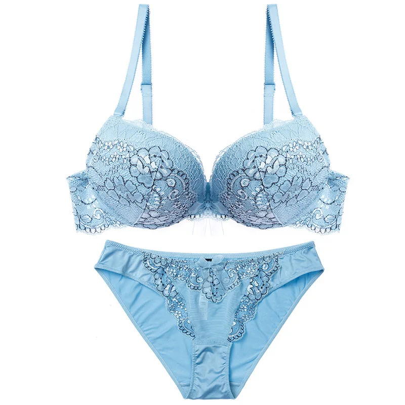 blue bra and panty set