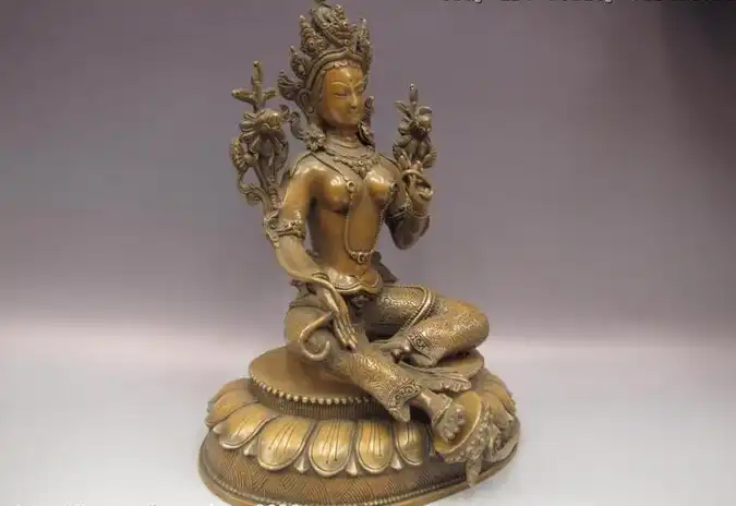 Yingfa USPS в США S0638 10 Тибетский буддизм медный Бронзовый зеленый TaRa Kwan Yin