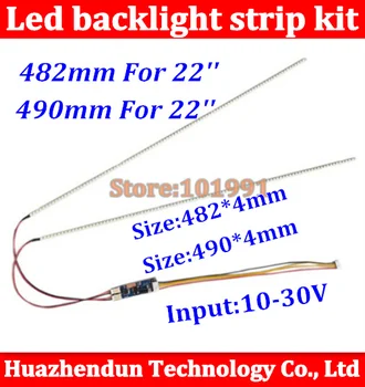 

Free DHL/EMS 50pcs 22'' 490mm 50pcs 482mm 22inch Adjustable brightness led strip kit Update LCD panel to LED backlight