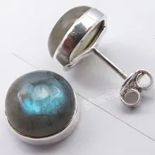 Chanti Международный твердый Серебряный Синий Яркий Лабрадорит ручной работы шпильки серьги 1/2 дюймов