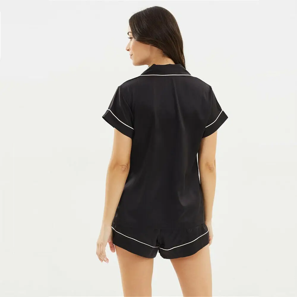 2 шт. женская летняя атласная одежда для сна шорты Babydoll нижнее белье ночное