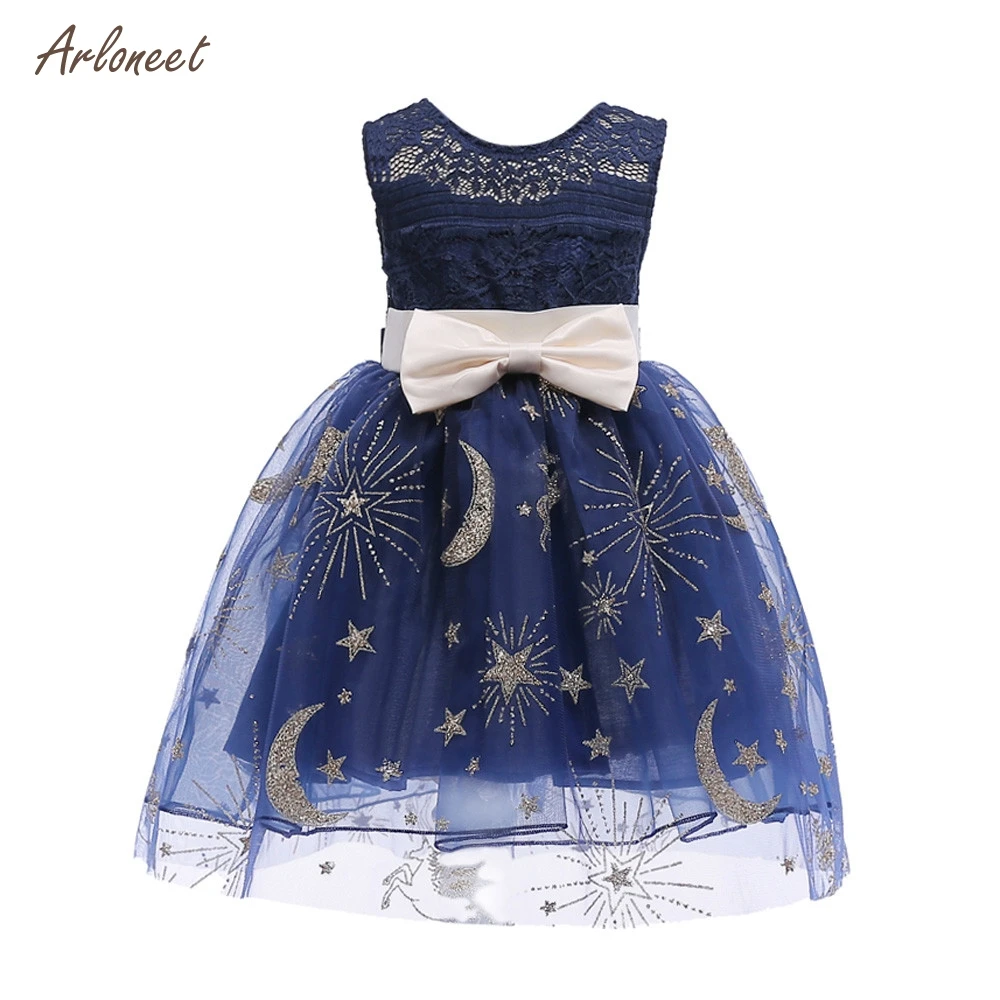 

ARLONEET Floral Baby Girl Princess Bridesmaid Pageant Gown Birthday Party Wedding Dress Dropshipping _E16