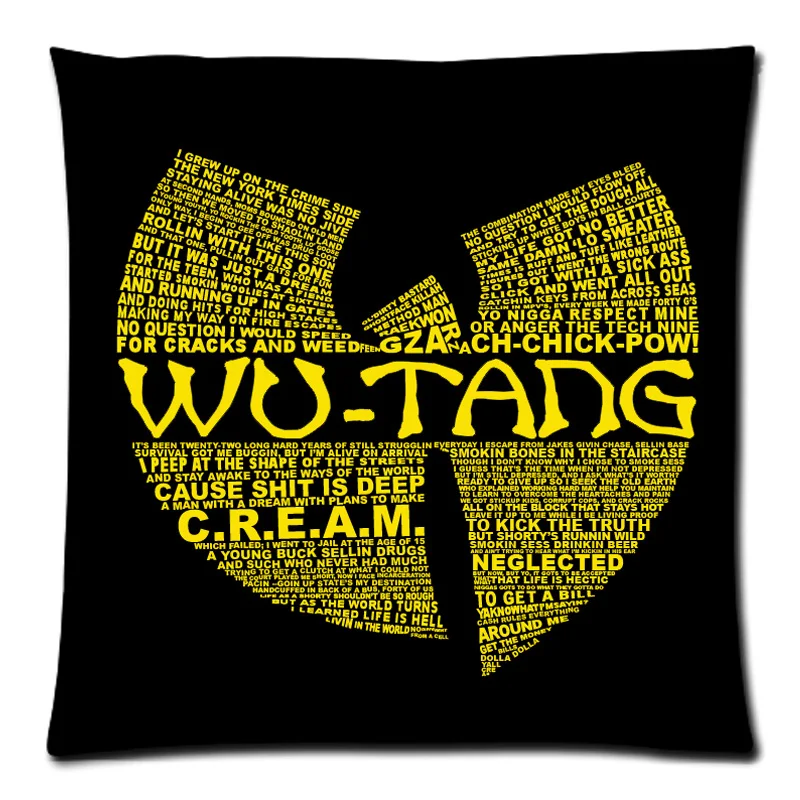 

Custom Cushion Cover Wu-Tang Clan Cotton Linen Pillow Case Chair Sofa Home Decorative Throw Pillow Cover 45X45CM