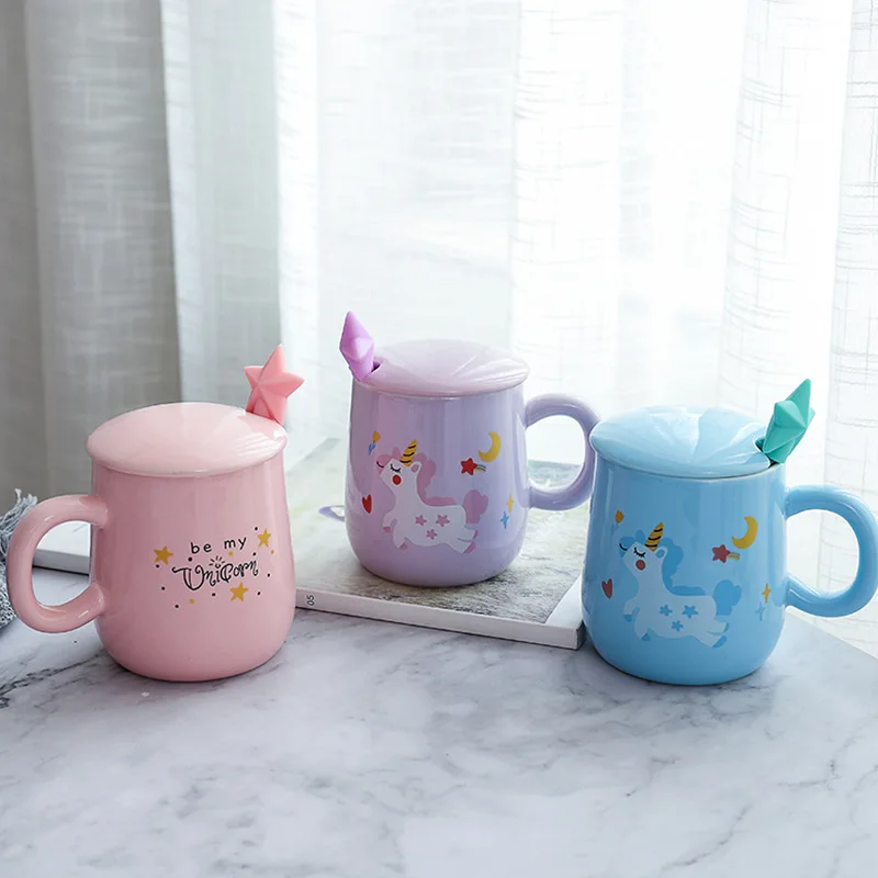 400 мл кружка Единорог кофейные чашки чашка для завтрака и кружки tazas de ceramica creativas