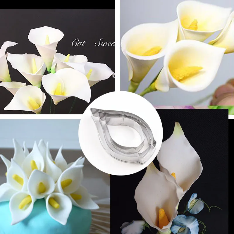 

Stainless Steel Calla Lily Cutting Die British Sugar Flower Petal Mold Cutter Polymorph Ceramica Maket Soft Polymer Clay Tools