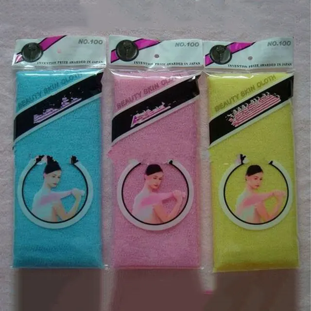 5pcs/lot Nylon Japanese Exfoliating Beauty Skin Bath Shower Wash Cloth Towel Back Scrubin Bath