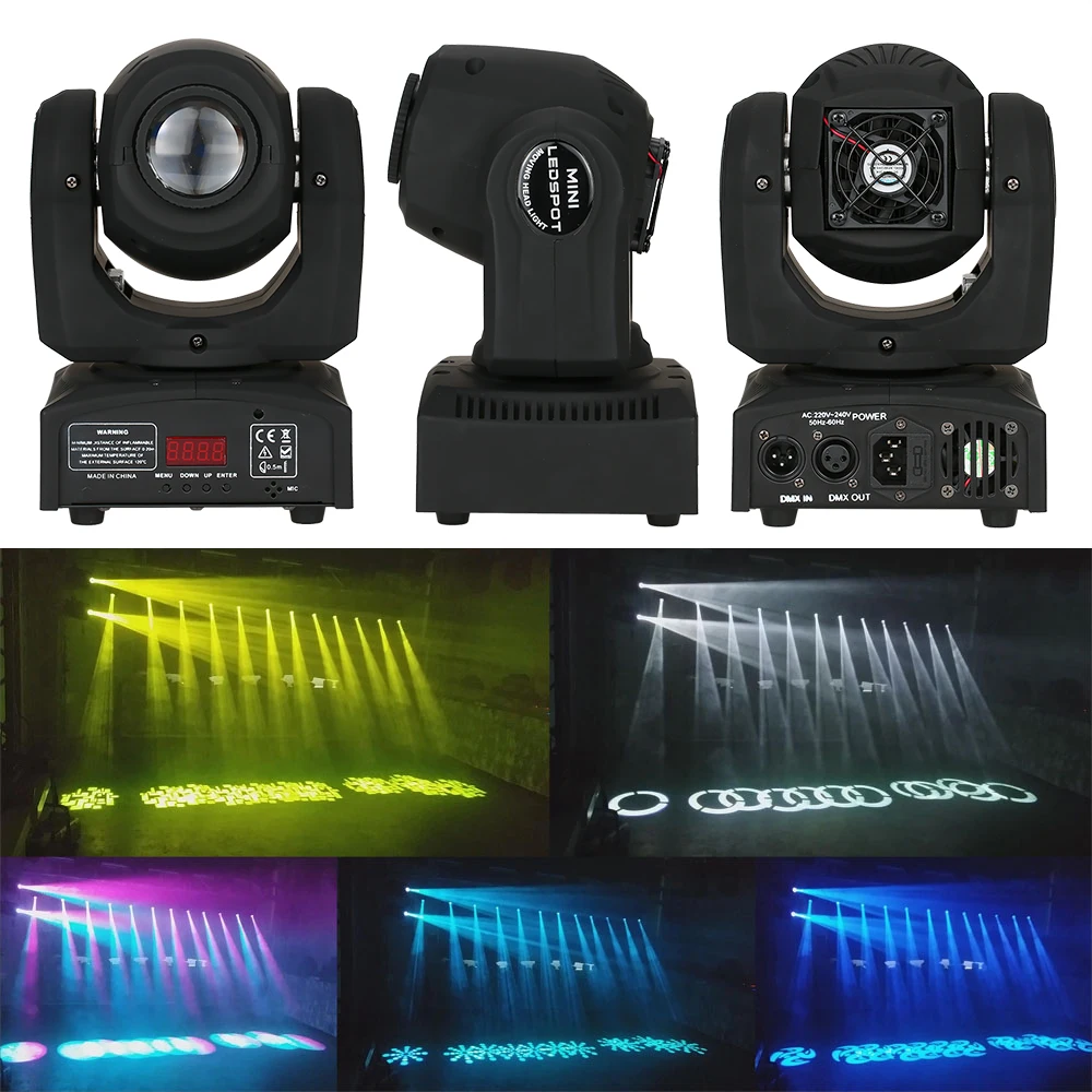 

30W DMX512 Sound Control Auto Rotating 9/11 Channels Rainbow 7 Colors Changing Head Moving Light LED Stage Pattern Lamp