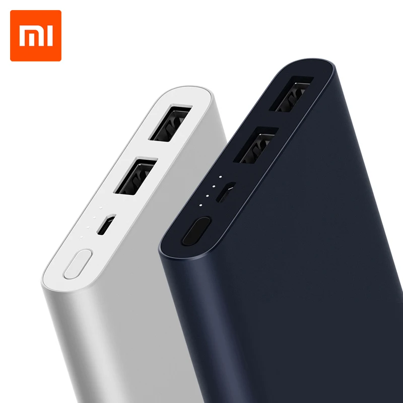

Orginal Xiaomi Mi New 10000mAh Power Bank 2 18W Quick Charge Fast Charging External Battery Support For Android IOS Mobile Phone