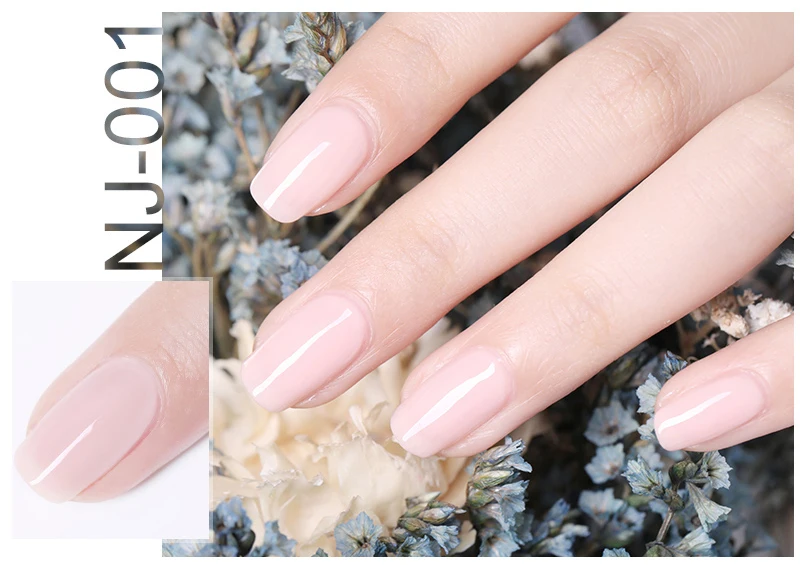 NEE JOLIE 3.5ml Candy Nude Color Nail Polish Fast Dry Semi-transparent Jelly Effect Environmental Nail Varnish