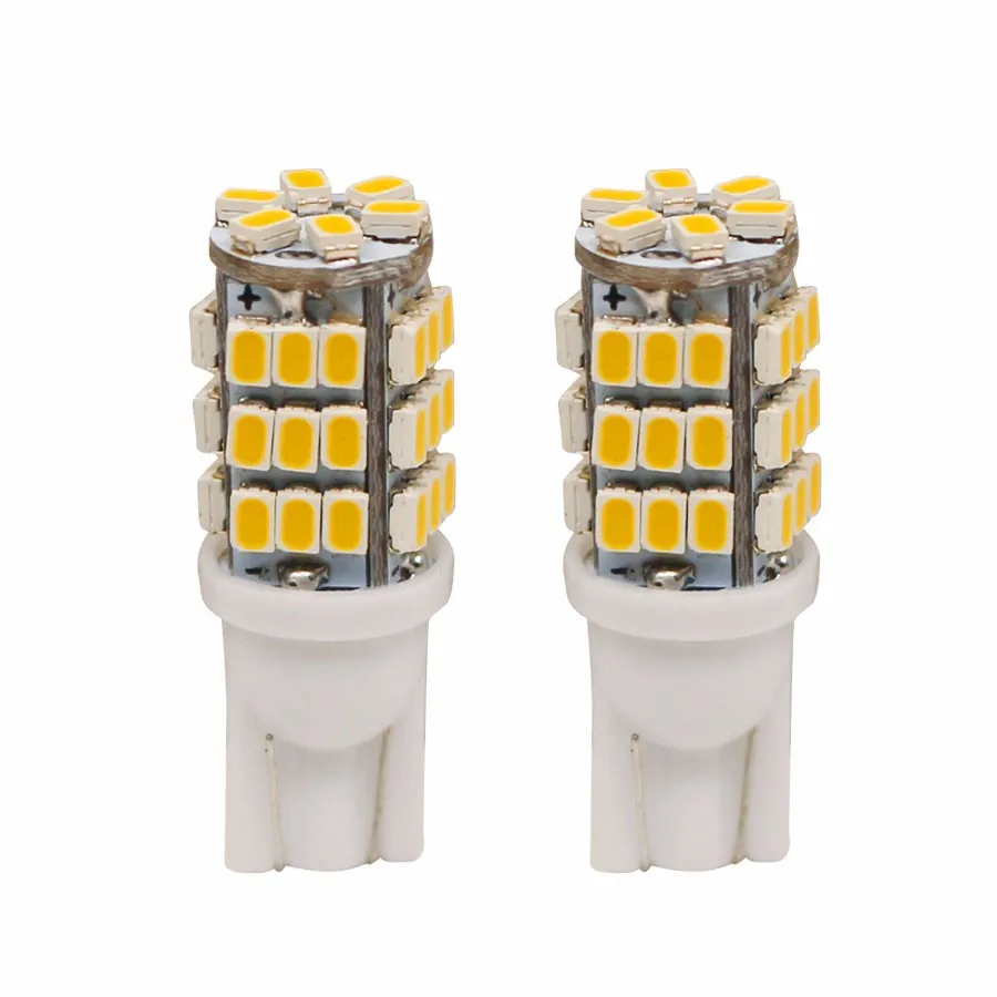 Hyzhauto 10 шт. T10 W5W светодиодный теплый белый свет лампы 3020/1206 42smd светодиодный огни автомобиля 4300 К Авто Чтение/внутренний и внешний створчатый распашный дверь/боковые габаритные светодиодные лампы 12V