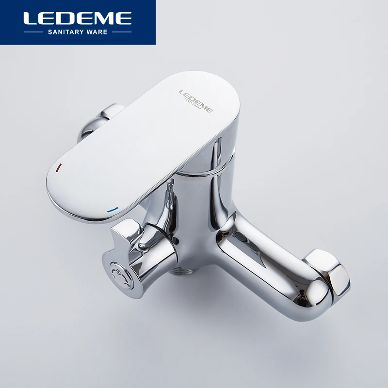 LEDEME حوض استحمام للاستخدام في الحمام صنبور 1 مجموعة الكروم مطلي أنبوب مخرج حمام حوض استحمام الحنفيات سطح النحاس الحنفيات رئيس L2210