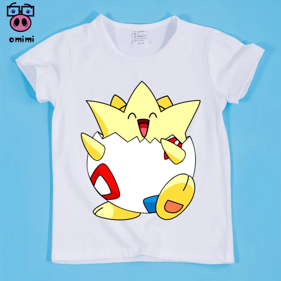 Футболка для мальчиков и девочек с изображением Пикачу Togepi Harajuku Детская футболка