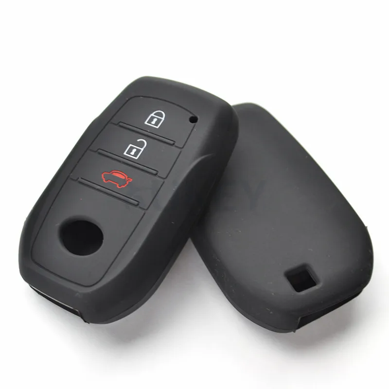 Силиконовый чехол для дистанционного ключа для Toyota Hilux Fortuner Land Cruiser Camry, чехол для телефона с 3 кнопками