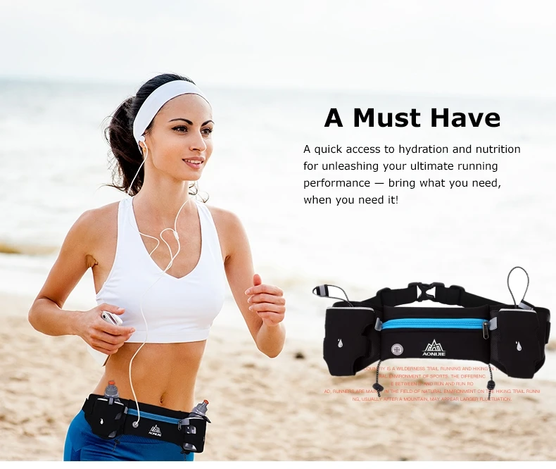 

Outdoor Sports Waist bag Lightweight Hydration Belt Water Bottle Hip waist Bag Running Hiking Racing Gym Fitness men women