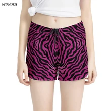 INSTANTARTS Для женщин Фитнес шорты розовая Зебра женские летние шорты для йоги Пеший Туризм Бег тренировки Спортивная одежда для зала