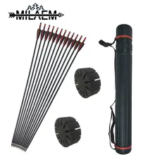 12pcs Archery Fiberglass Arrow With Arrow Quiver 31inch Spine500 Glass Fiber Replaceable Arrowhead Excerise Shooting Accessories