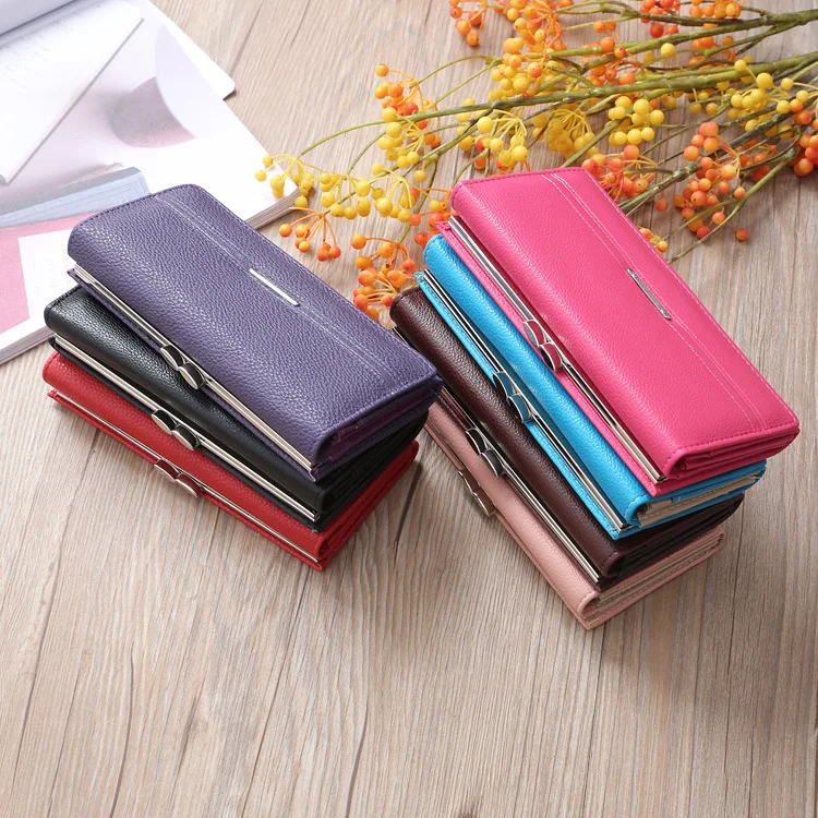 New Style Korean Style Candy Colored Three Fold Wallet Women Mid-length Women's Clutch Bag Quality Female Purse Multi Pocket