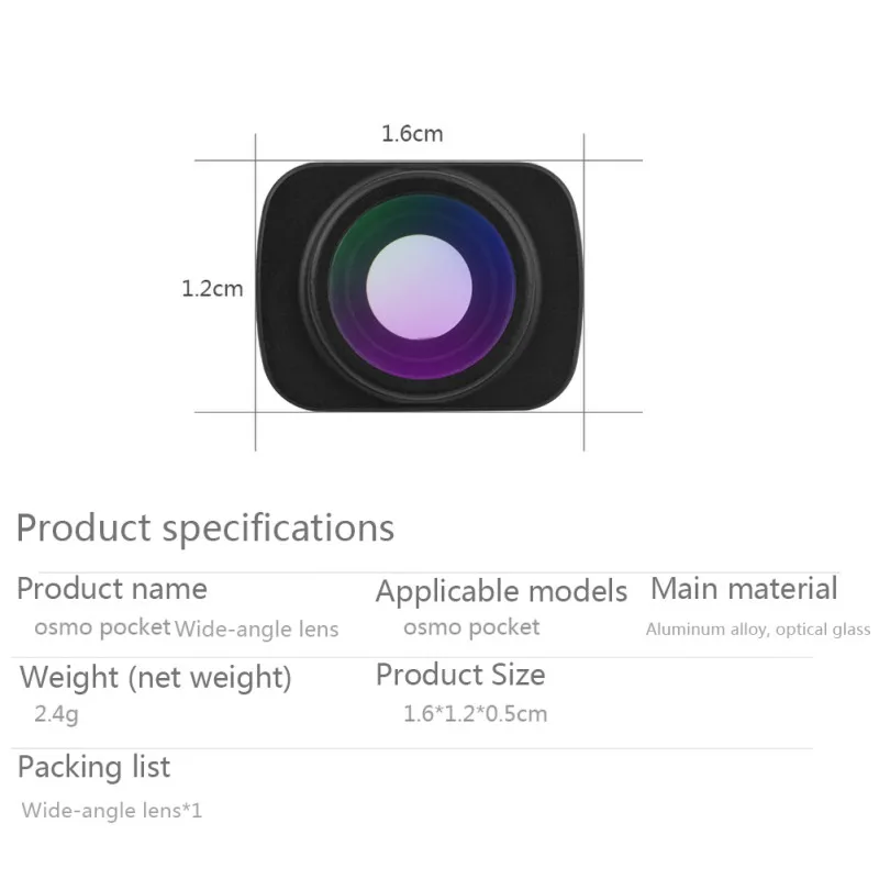 

Mini Portable Wide-angle Camera Lens for DJI OSMO Pocket Handheld Gimbal Magnetic Wide Angel Camera Lens Filter Accessories
