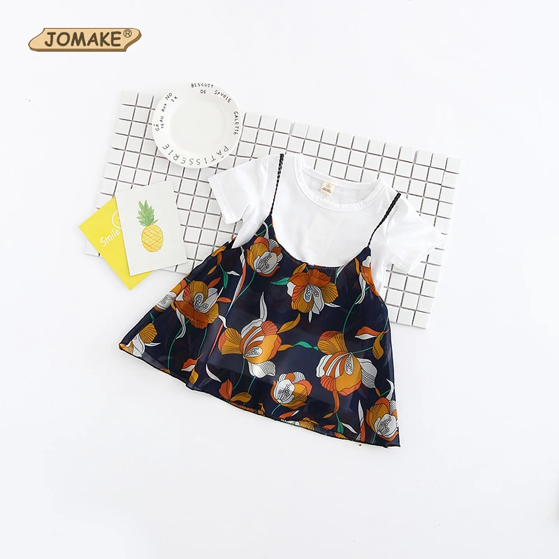 

Summer Baby Girls Clothing Sets White T Shirt + Floral Weave Vest Tops 2Pcs Princess Suits Fashion Costume For Kids Clothes Set