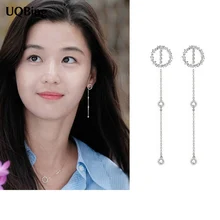 Последний стиль Хорошие ювелирные изделия Мода 925 Серебряный горный хрусталь круглые серьги гвоздики ювелирные изделия Pendientes Brincos