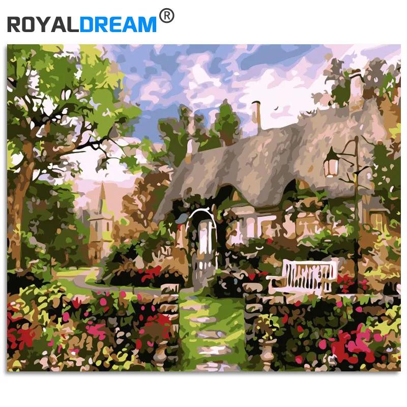 

ROYALDREAM Multi-size Landscape DIY Painting By Numbers Oil Painting On Canvas Wall Art Picture For Living Room Multi-size