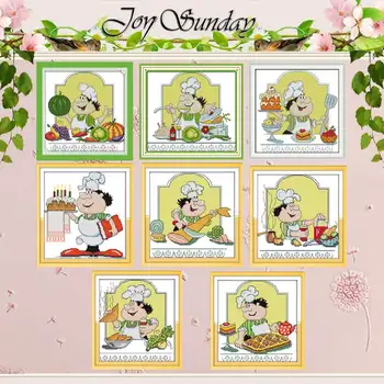 

Cook Humor chef counted Cross Stitch 11CT 14CT Cross Stitch Set Wholesale DIY cartoon Cross-stitch Kit Embroidery Needlework