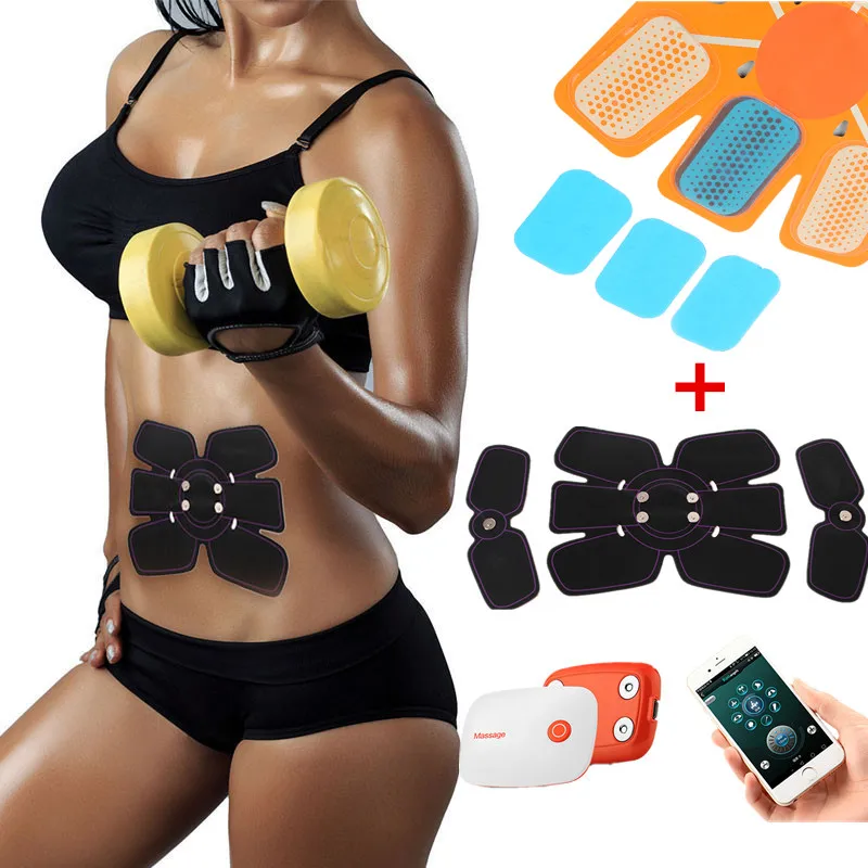 

Electronic Smart App Remote Control Slimming Charging Abdominal Arm Wireless Muscle Stimulator with Hydrogel Mat Replacement