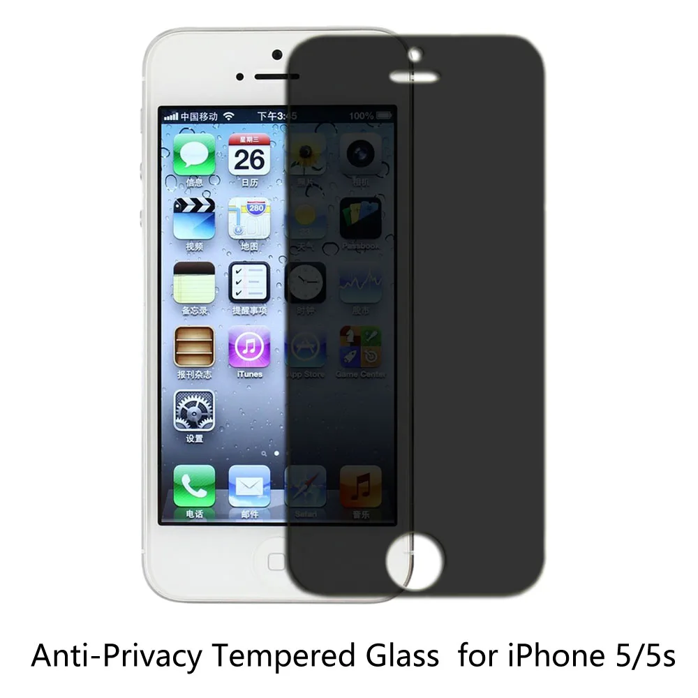500pcs/lot  Explosion-proof Premium An-Privacy Tempered Glass Screen Protector HD 9H Ultra For iphone 5 5S 5C