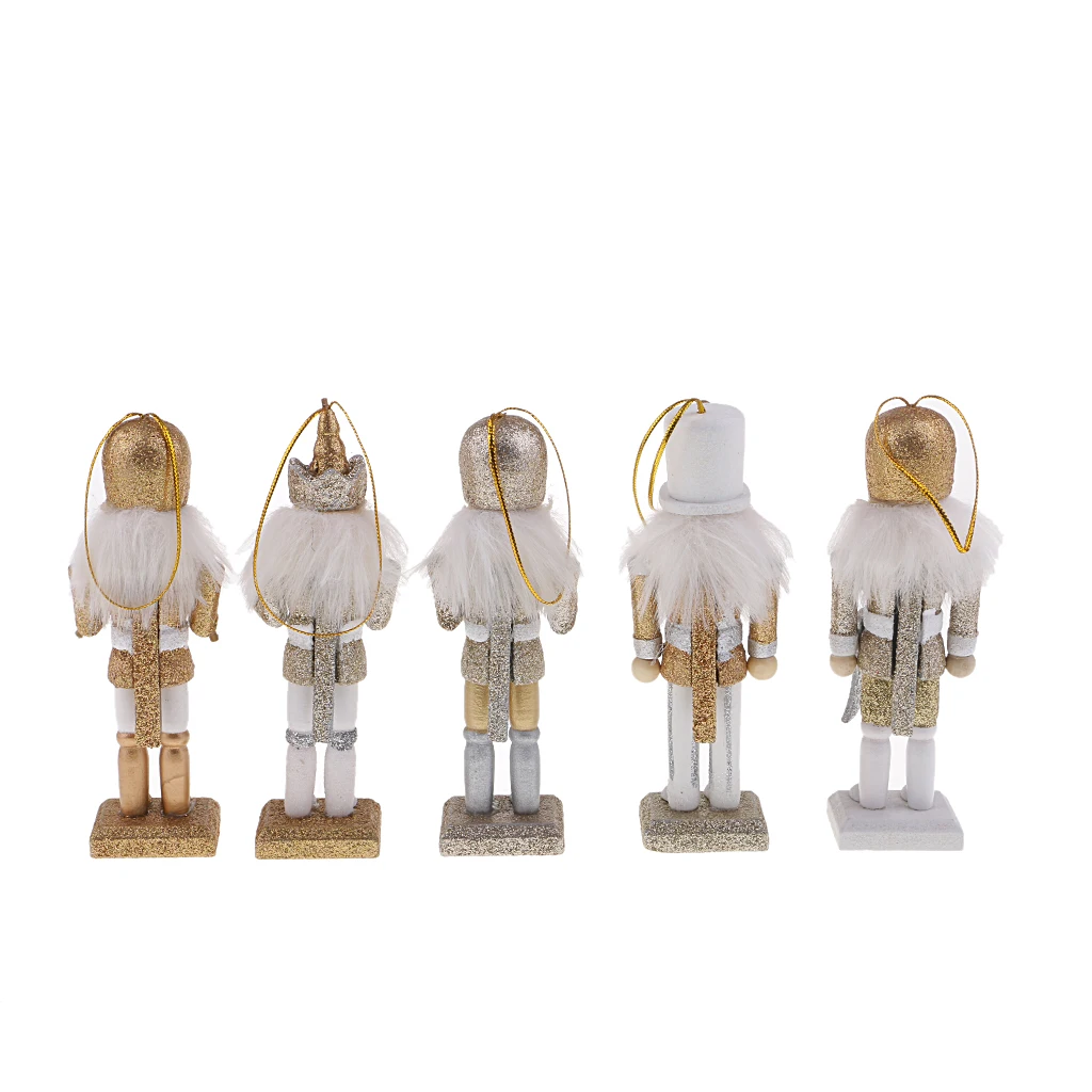 15Pcs 12cm Wooden Nutcracker Solider Figure Model Puppet Doll Handcraft for Children Gifts Christmas Home Office Decor Display