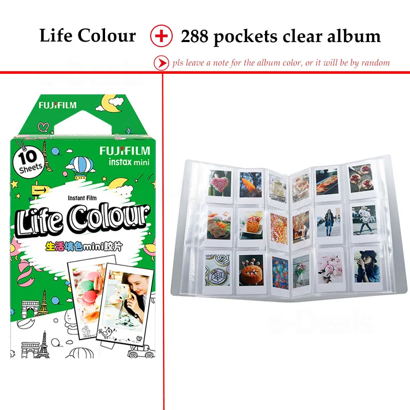 Fujifilm Instax Mini Фильм жизнь Цвет 10 листов для 9 8 7 s 70 90 25 мгновенных Polariod Камера принтер