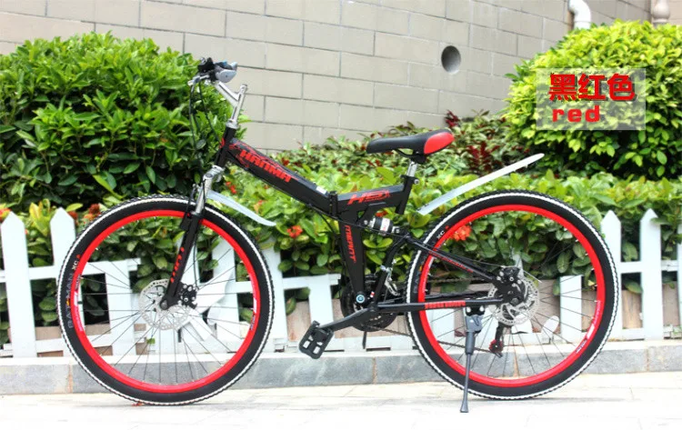 Excellent Freeshipping Folding mountain bike 24 inch 26 inch double disc brakes double shock 21 speed students adult men and women cycling 36 Excellent Freeshipping Folding mountain bike 24 inch 26 inch double disc brakes double shock 21 speed students adult men and women cycling 36