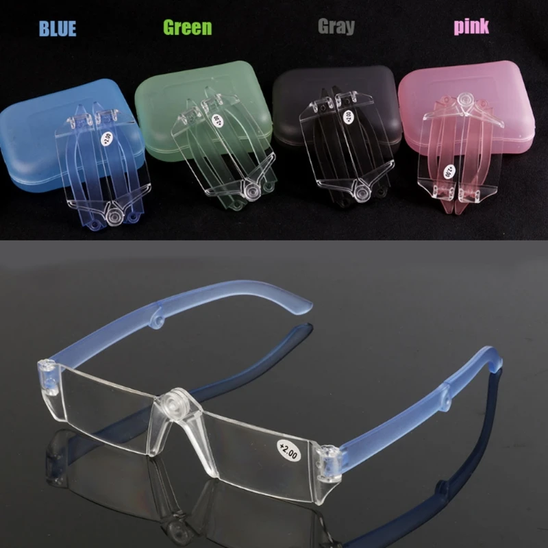 

Unisex Presbyopic Glasses Folding Reading Eyeglasses Rimless +1.0~+3.5 With Case
