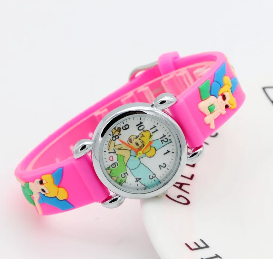 

Kids Watches 3D Anime cartoon Tinker bell Brigade puppy Children Watch Luxury Leather Quartz Child Watch Girl Boy Baby Clock Gif