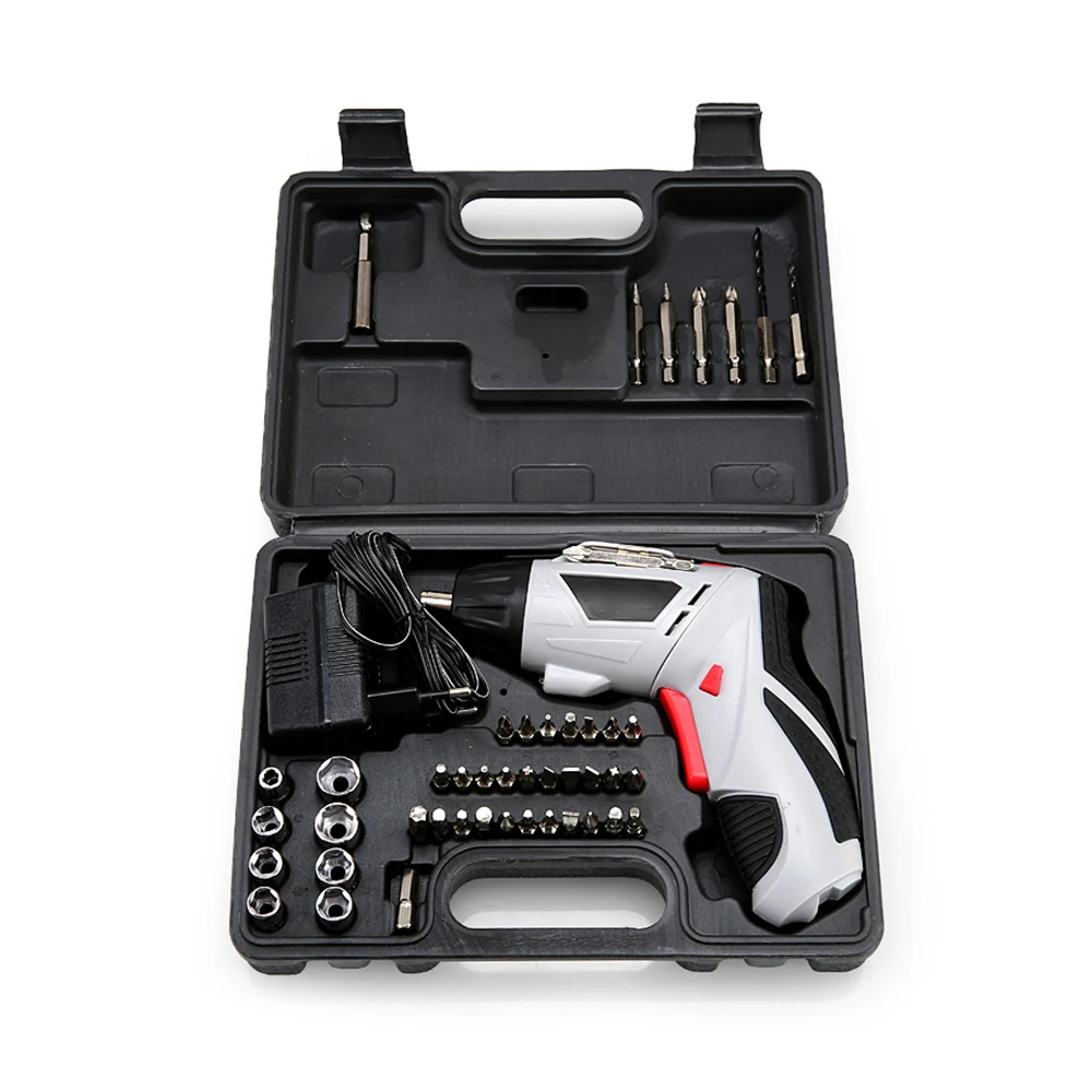 

EU Plug 4.8V Mini Electric Screwdriver Drill Rechargeable Cordless Screwdrivers Lithium Battery Household DIY Tools Sets