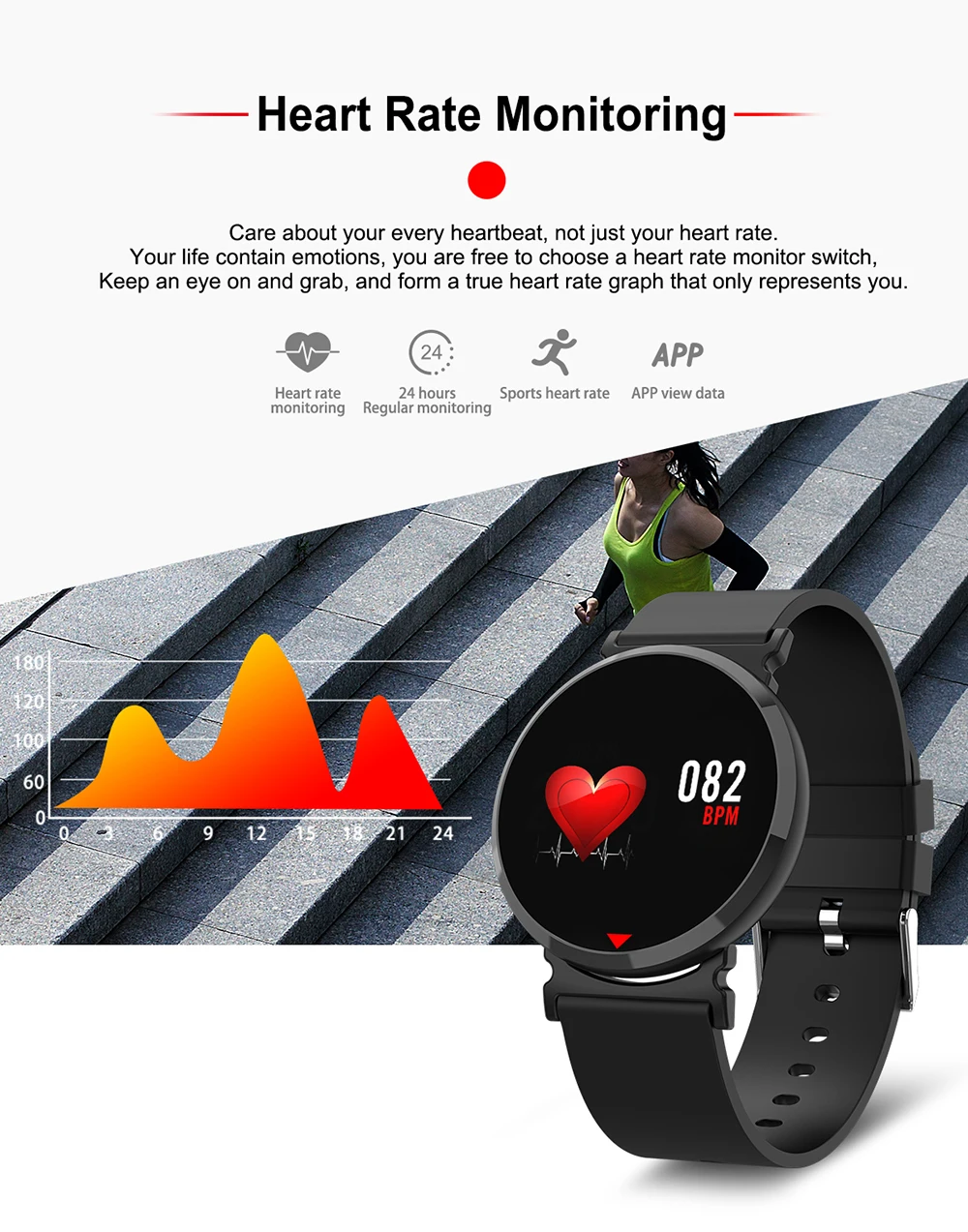 E28 Smart Bracelet 0.96" IPS Screen Heart Rate Blood Pressure Fitness Tracker IP67 Waterproof Smartwatch Band For iOS Android