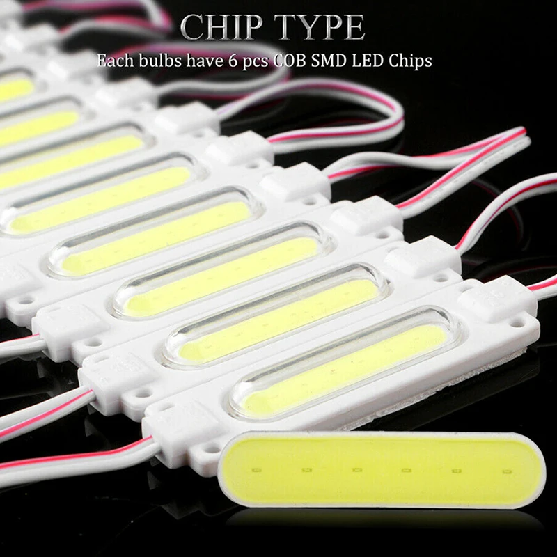COB LED Module String Light with Lens DC12V 6LED Waterproof for Outdoor Advertising Sign Shop Banner LED Module Strip Lamp 20PCS (20)