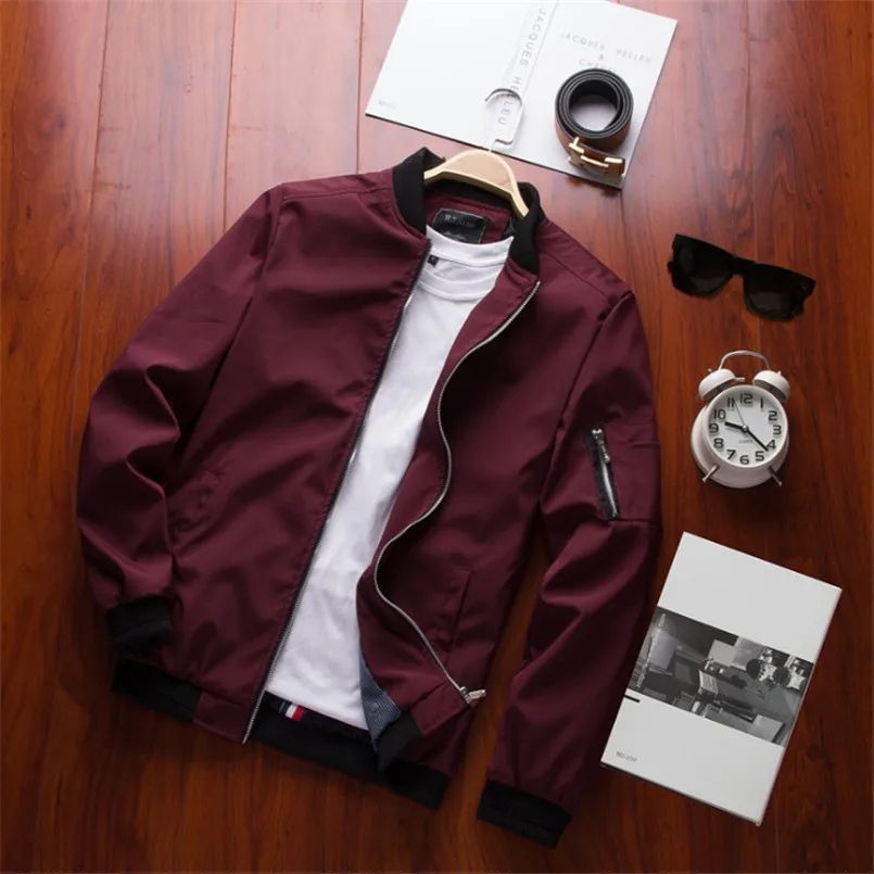 

New Spring Autumn Black Bomber Jacket Men Streetwear Hip Hop Slim Fit Pilot Bomber Jacket Coat Men Streetwear Jackets Plus Size