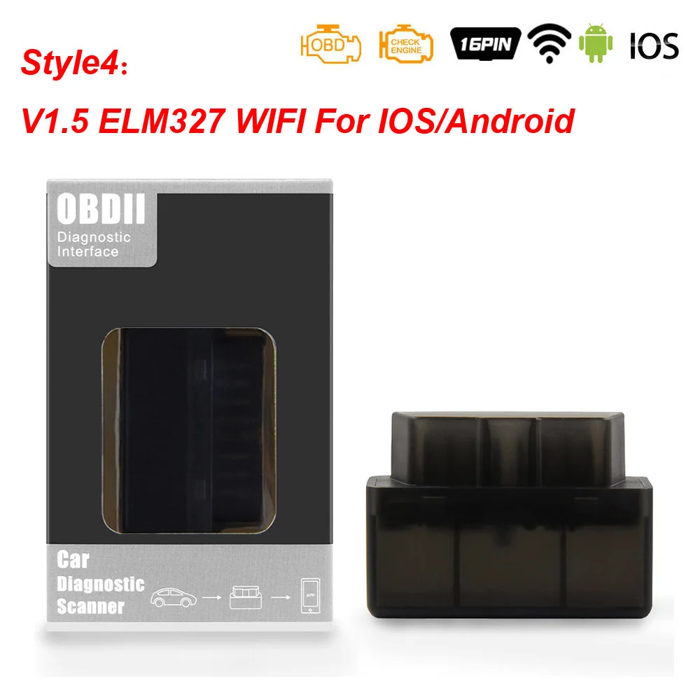 ELM 327 v1.5 OBD OBD2 Wi-Fi сканер автомобильный диагностический инструмент OBD 2 wifi сканер ELM327 v1.5 для Android/IOS сканер Automotivo - Цвет: MINI WIFI 04