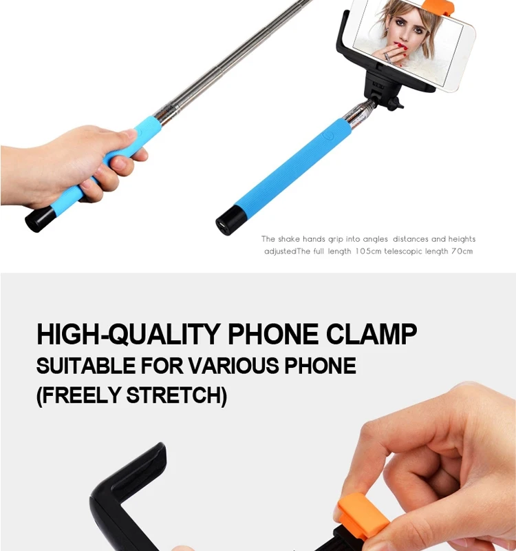 z07-5 Extendable Selfie Stick with built-in Bluetooth