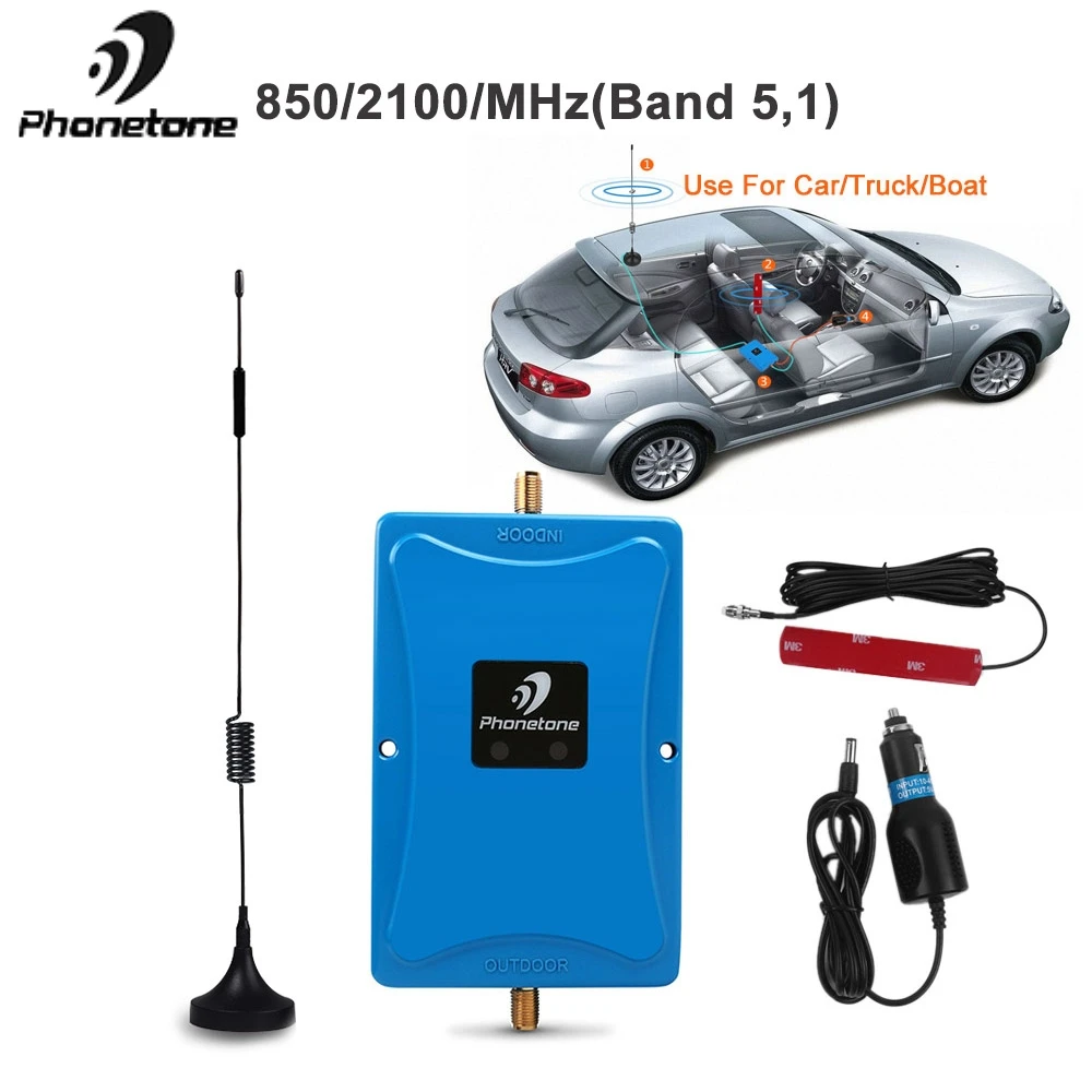US $143.99 3G 8502100MHz Dual Band Cellphone Cellular Signal Booster Telstra Network 45dB GSM 850Mhz Signal Repeater Amplifier Set For Car